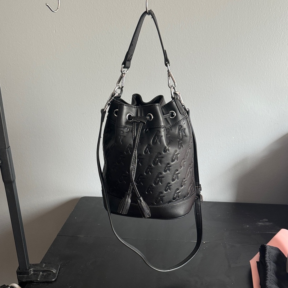 Elegant Black Embossed Shoulder Bag